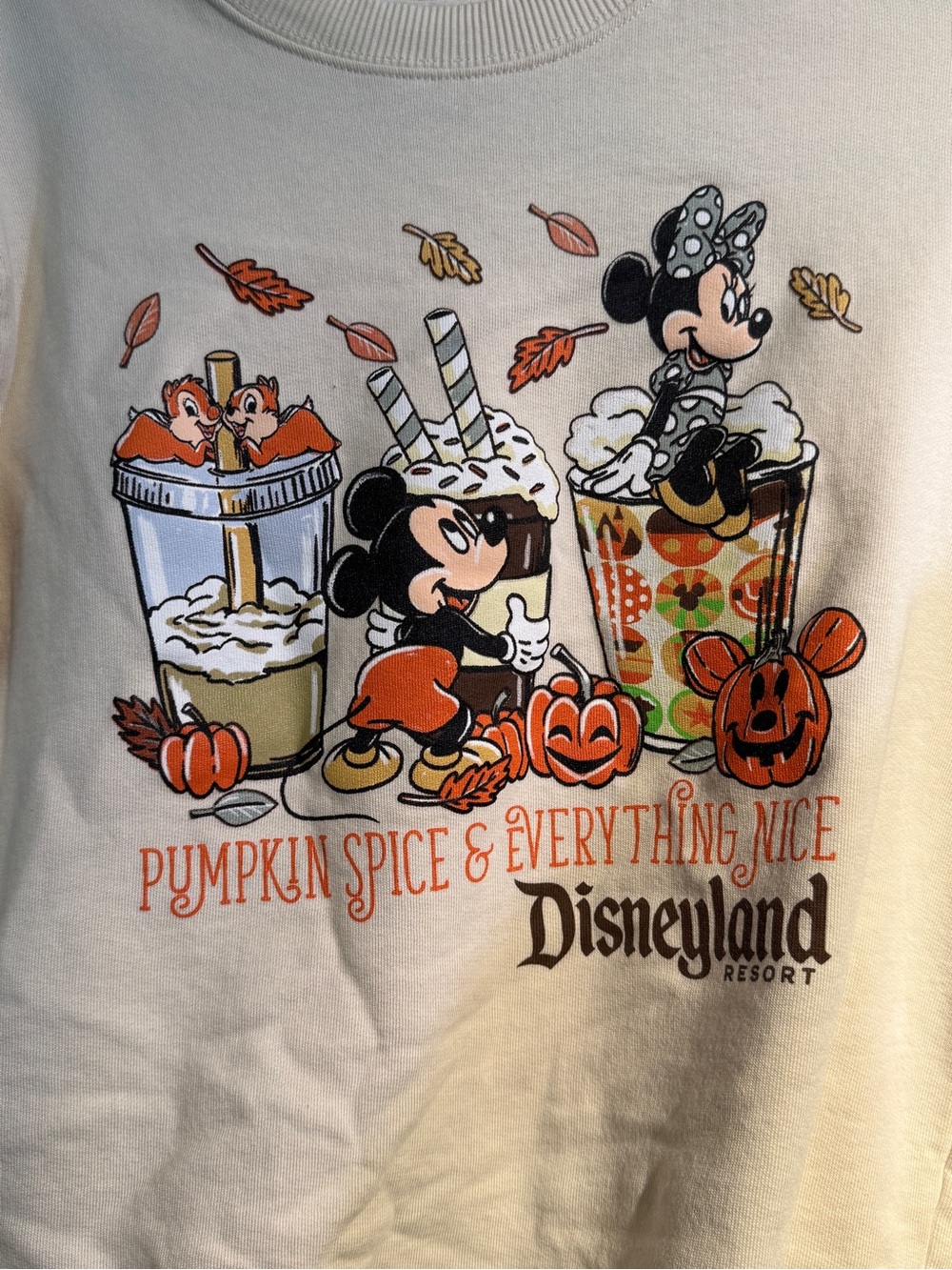Disneyland Resort 'Pumpkin Spice & Everything Nice' Mickey & Minnie Sweatshirt - Picture 2 of 7